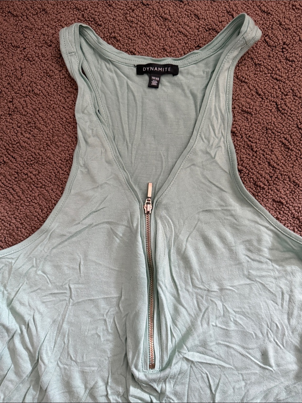 Dynamite Light Mint Front-Zip Racerback Tank - Picture 2 of 4